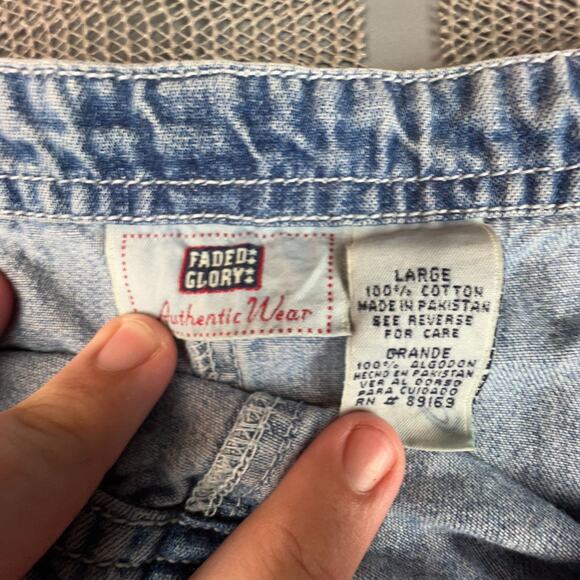 Faded Glory Denim Overall Dress Large Pocket Front 90s Y2K Vintage - Picture 6 of 7